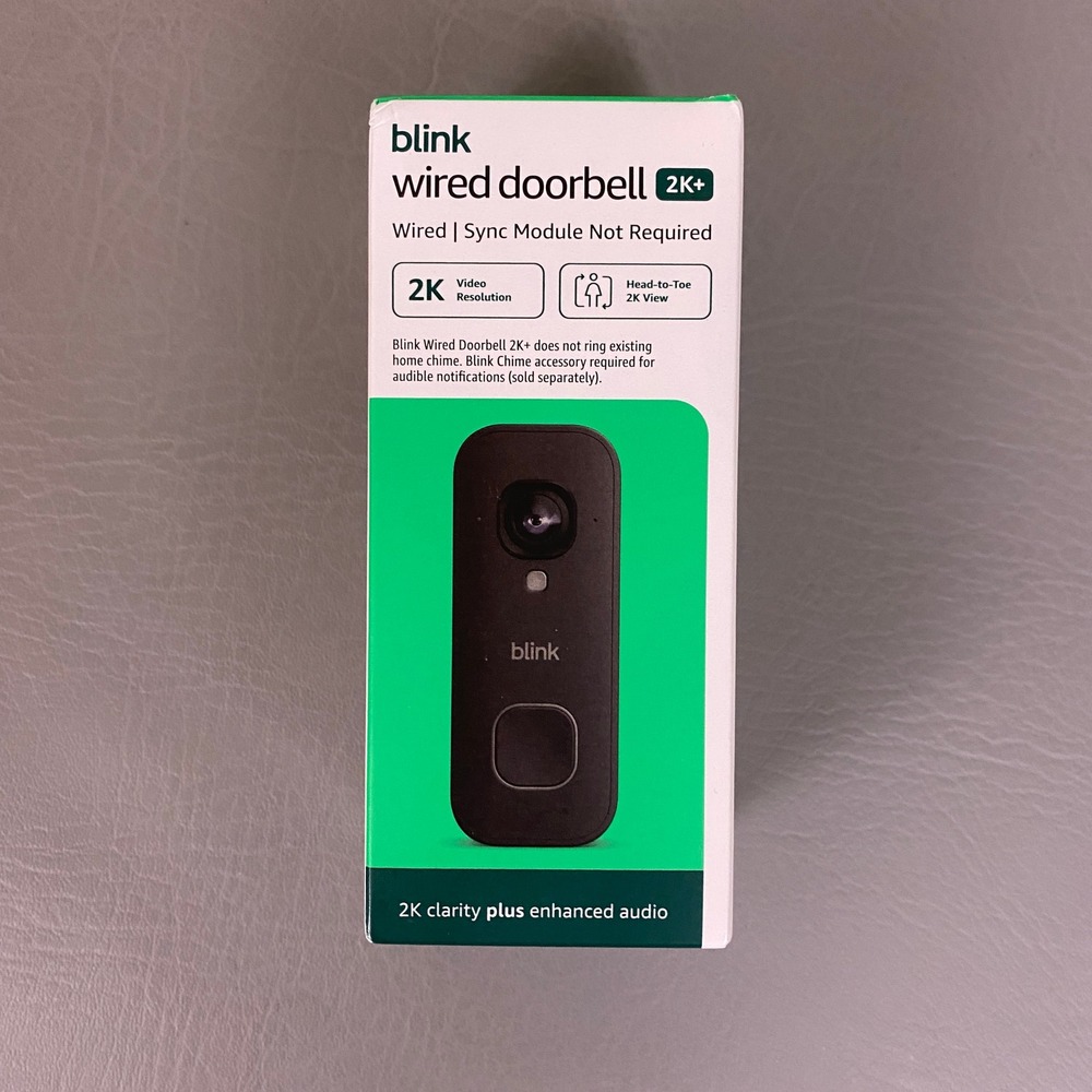 Blink Wired Doorbell 2K+ Smart Security Camera Black BDM00500U Alexa Enabled NEW